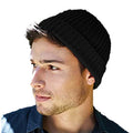 Black - Back - Beechfield Unisex Retro Trawler Winter Beanie Hat