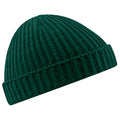 Bottle Green - Front - Beechfield Unisex Retro Trawler Winter Beanie Hat
