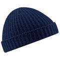 French Navy - Front - Beechfield Unisex Retro Trawler Winter Beanie Hat