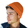 Orange - Back - Beechfield Unisex Retro Trawler Winter Beanie Hat