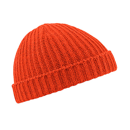 Fire Red - Front - Beechfield Unisex Retro Trawler Winter Beanie Hat