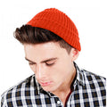 Fire Red - Side - Beechfield Unisex Retro Trawler Winter Beanie Hat