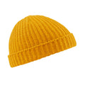 Mustard - Front - Beechfield Unisex Retro Trawler Winter Beanie Hat