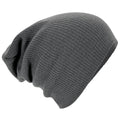 Smoke Grey - Back - Beechfield Unisex Slouch Winter Beanie Hat