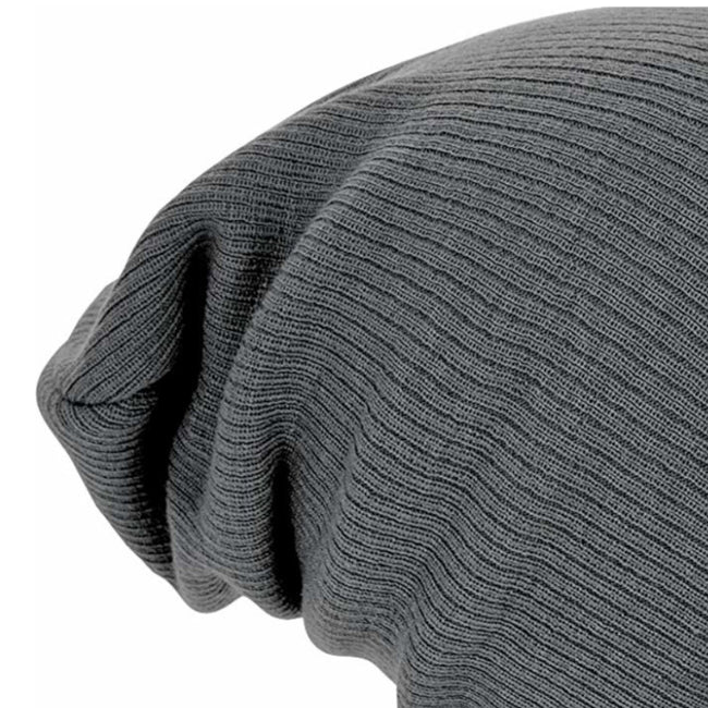 Smoke Grey - Back - Beechfield Unisex Slouch Winter Beanie Hat