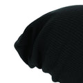 Black - Back - Beechfield Unisex Slouch Winter Beanie Hat
