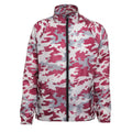 Bold Camo Burgundy - Front - 2786 Mens Contrast Lightweight Windcheater Shower Proof Jacket