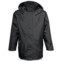 Black - Front - 2786 Mens Plain Parka Jacket (Water & Wind Resistant)