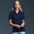 Pool Blue - Side - Anvil Womens-Ladies Double Pique Semi-Fitted Polo Shirt