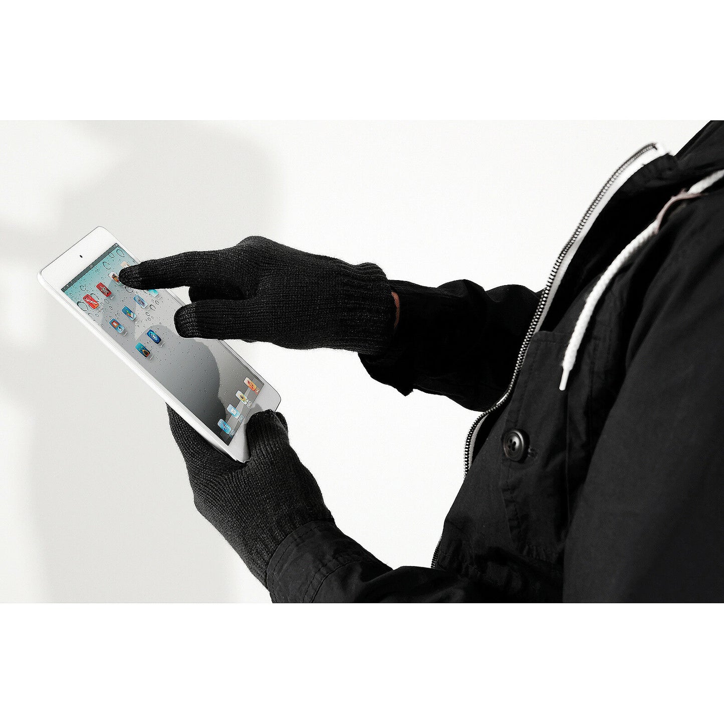 Black - Back - Beechfield Unisex Touchscreen Smart Phone - IPhone - IPad Winter Gloves