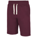 Burgundy - Front - AWDis Hoods Plain Heavyweight Campus Shorts