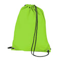 Lime Green - Front - BagBase Budget Water Resistant Sports Gymsac Drawstring Bag (11L)