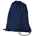 Navy - Front - BagBase Budget Water Resistant Sports Gymsac Drawstring Bag (11L)