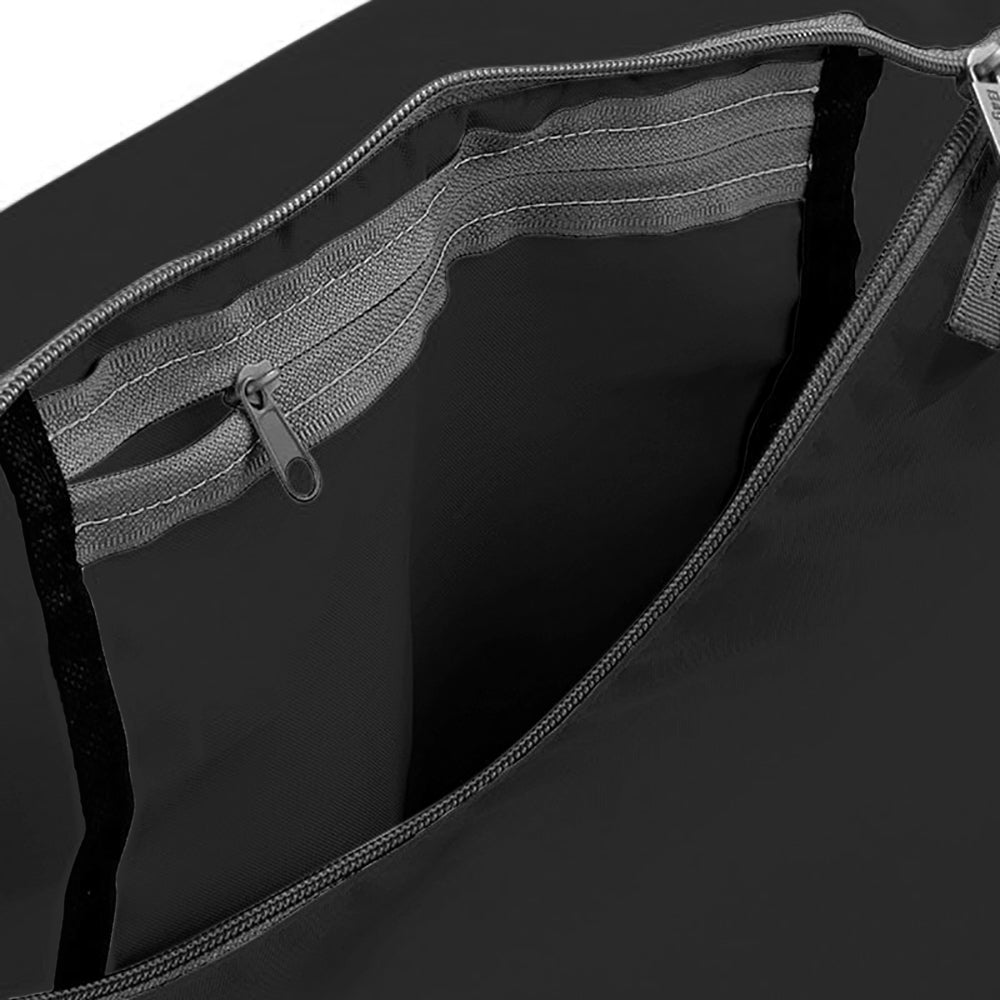 Black - Back - BagBase Packaway Barrel Bag - Duffle Water Resistant Travel Bag (32 Litres)