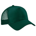 Bottle Green-Bottle Green - Front - Beechfield Mens Half Mesh Trucker Cap - Headwear