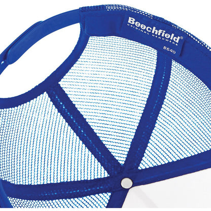 Bright Royal-Bright Royal - Side - Beechfield Mens Half Mesh Trucker Cap - Headwear
