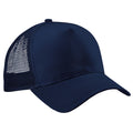 French Navy-French Navy - Front - Beechfield Mens Half Mesh Trucker Cap - Headwear