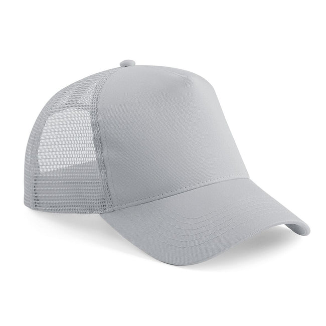 Light Grey- Light Grey - Front - Beechfield Mens Half Mesh Trucker Cap - Headwear