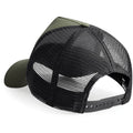 Olive Green-Black - Back - Beechfield Mens Half Mesh Trucker Cap - Headwear