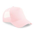 Pastel Pink- Pastel Pink - Front - Beechfield Mens Half Mesh Trucker Cap - Headwear