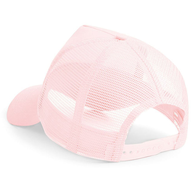 Pastel Pink- Pastel Pink - Back - Beechfield Mens Half Mesh Trucker Cap - Headwear
