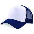 French Navy-White - Back - Beechfield Mens Half Mesh Trucker Cap - Headwear