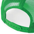 Pure Green-White - Back - Beechfield Mens Half Mesh Trucker Cap - Headwear