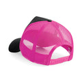 Black-Fuchsia - Back - Beechfield Mens Half Mesh Trucker Cap - Headwear