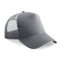 Graphite Grey-Graphite Grey - Front - Beechfield Mens Half Mesh Trucker Cap - Headwear