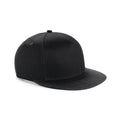 Black- Black - Front - Beechfield Youth Unisex Retro Snapback Cap