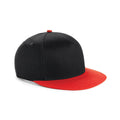 Black- Bright Red - Front - Beechfield Youth Unisex Retro Snapback Cap