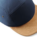 Navy - Side - Beechfield Suede Peak 5 Panel Baseball Cap
