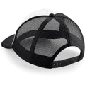 Black-White - Back - Beechfield Vintage Plain Snap-Back Trucker Cap
