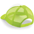 Lime Green-White - Back - Beechfield Vintage Plain Snap-Back Trucker Cap