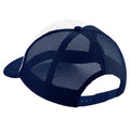 French Navy-White - Back - Beechfield Vintage Plain Snap-Back Trucker Cap