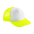 Fluorescent Yellow-White - Front - Beechfield Vintage Plain Snap-Back Trucker Cap