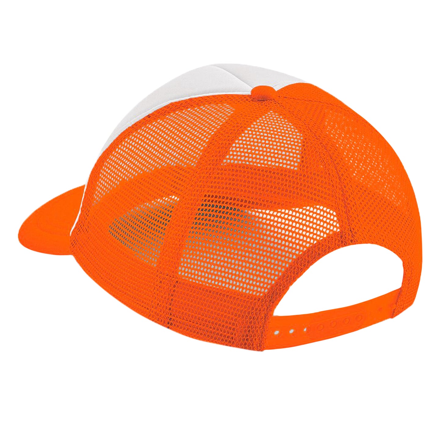 Orange-White - Back - Beechfield Vintage Plain Snap-Back Trucker Cap