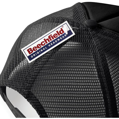 Black- Black - Lifestyle - Beechfield Vintage Plain Snap-Back Trucker Cap