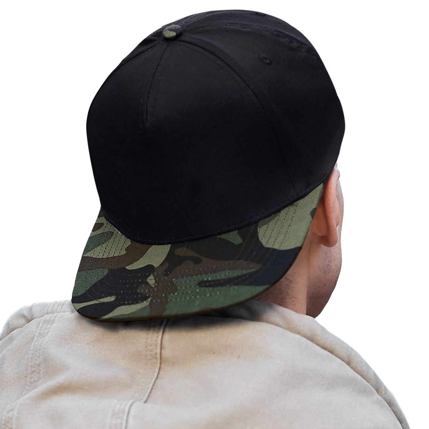 Black- Jungle Camo - Back - Beechfield Camouflage Retro Snapback Cap