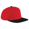 Classic Red-Black - Front - Beechfield Unisex Original Flat Peak Snapback Cap
