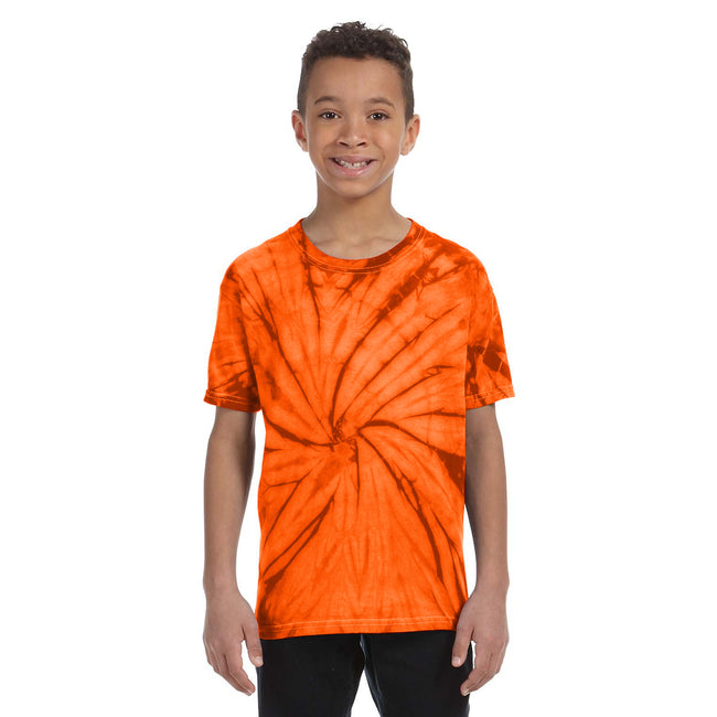 Spider Orange - Back - Colortone Childrens Unisex Tonal Spider Short Sleeve T-Shirt