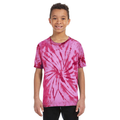 Spider Pink - Back - Colortone Childrens Unisex Tonal Spider Short Sleeve T-Shirt
