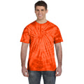 Spider Orange - Back - Colortone Adults Unisex Tonal Spider Short Sleeve T-Shirt