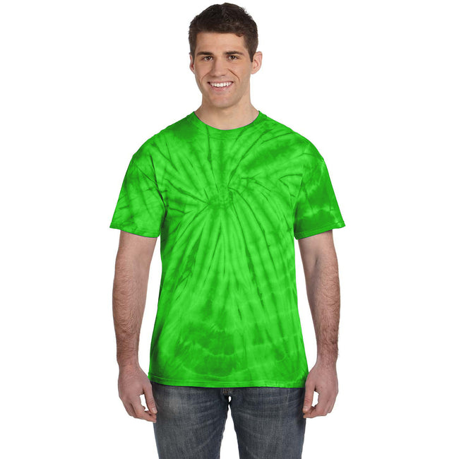 Spider Lime - Back - Colortone Adults Unisex Tonal Spider Short Sleeve T-Shirt