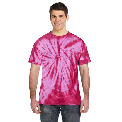 Spider Pink - Back - Colortone Adults Unisex Tonal Spider Short Sleeve T-Shirt