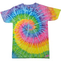 Saturn - Front - Colortone Womens-Ladies Rainbow Tie-Dye Short Sleeve Heavyweight T-Shirt