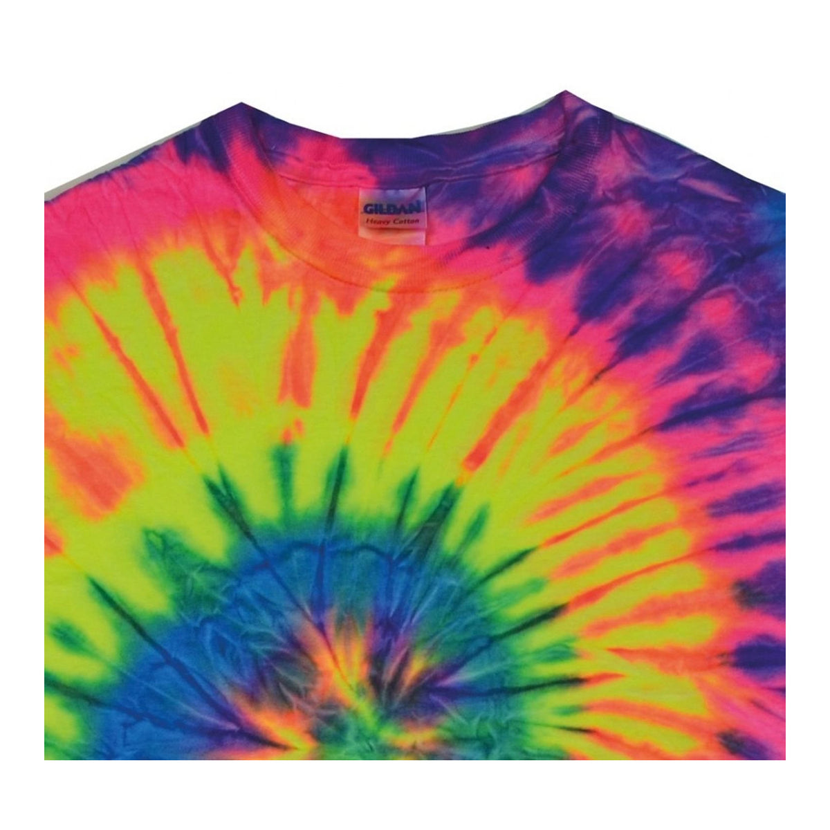 Neon Rainbow - Back - Colortone Womens-Ladies Rainbow Tie-Dye Short Sleeve Heavyweight T-Shirt