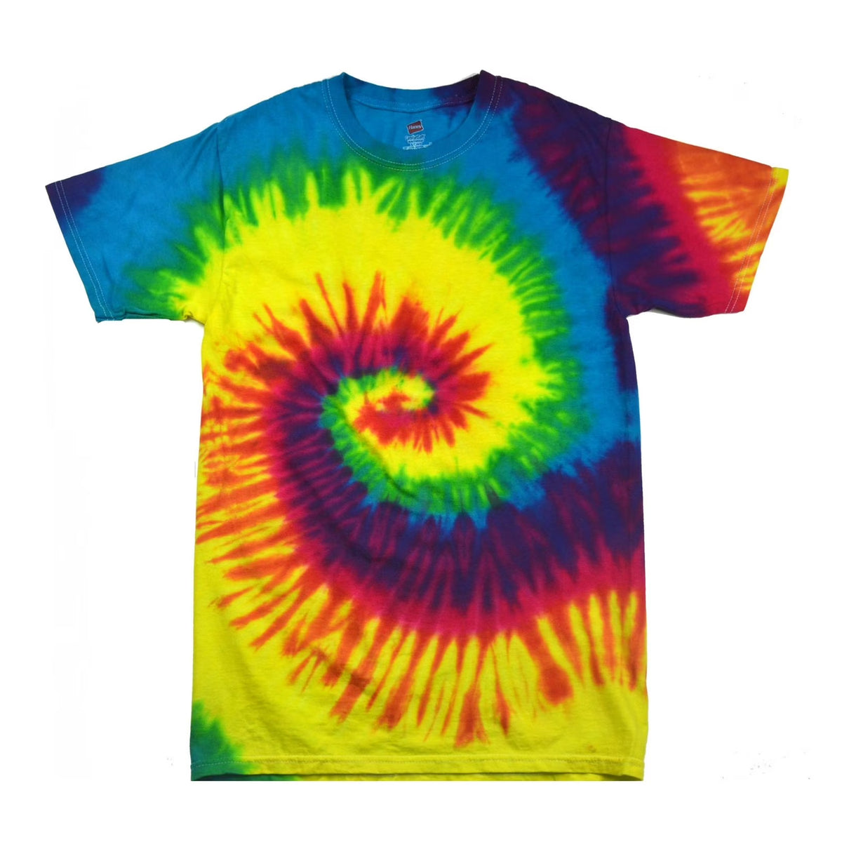 Rainbow - Front - Colortone Womens-Ladies Rainbow Tie-Dye Short Sleeve Heavyweight T-Shirt