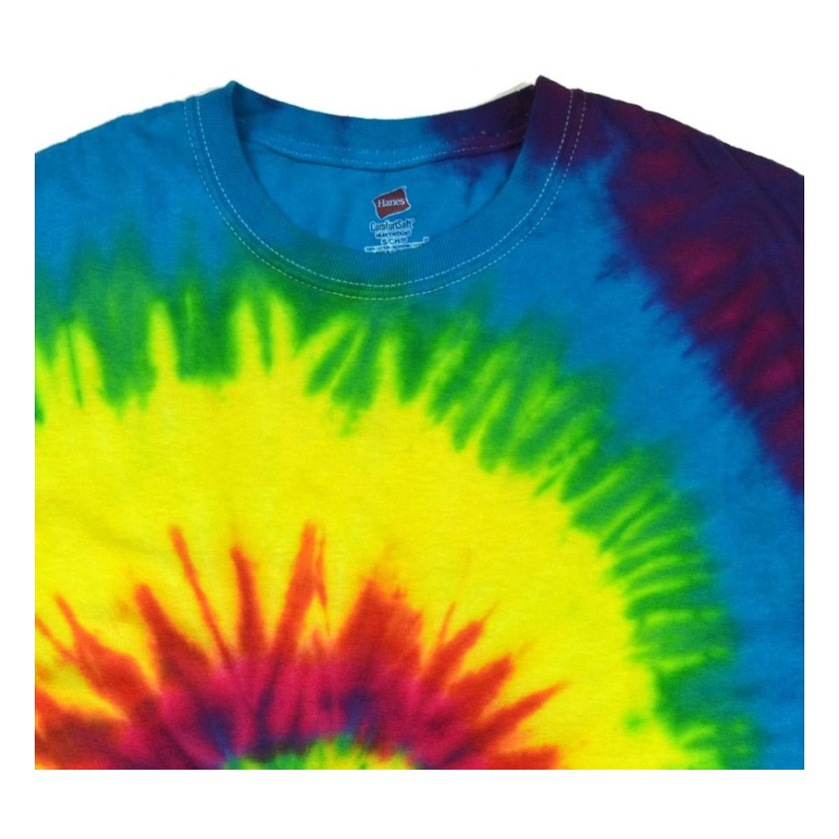 Rainbow - Back - Colortone Womens-Ladies Rainbow Tie-Dye Short Sleeve Heavyweight T-Shirt