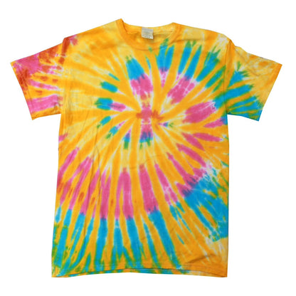 Aurora - Front - Colortone Womens-Ladies Rainbow Tie-Dye Short Sleeve Heavyweight T-Shirt